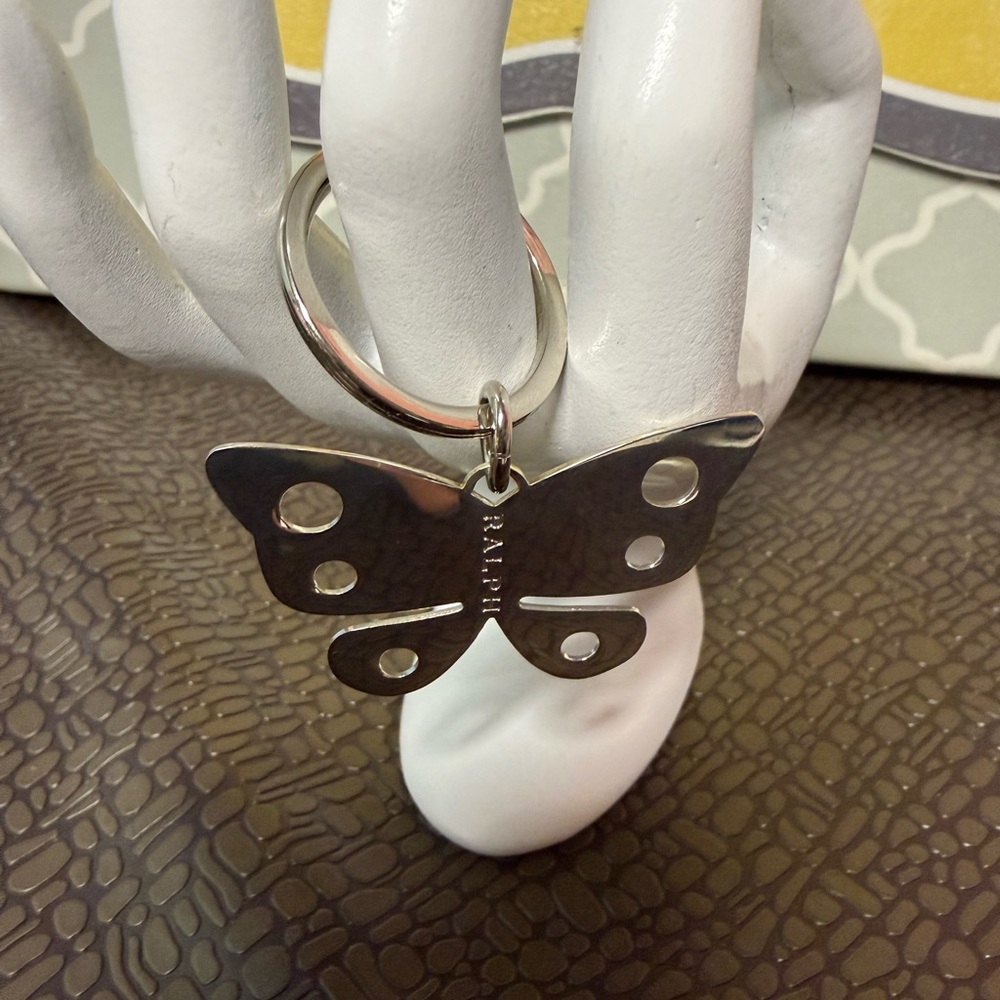 NWOT Authentic Ralph Lauren Silver Butterfly Keychain.